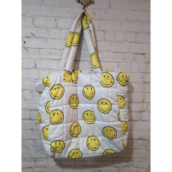 GAP X Smiley Puffer Tote Bag Limited Edition Zip Top - Picture 2 of 16